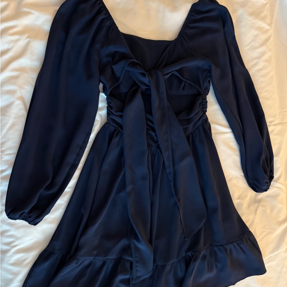 SHEIN Navy Long Sleeve Dress